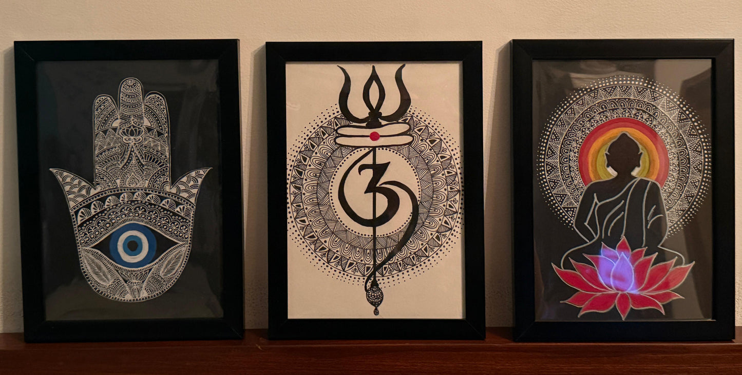 Trinity of Tranquility - Mandala Wall Art – Set of 3