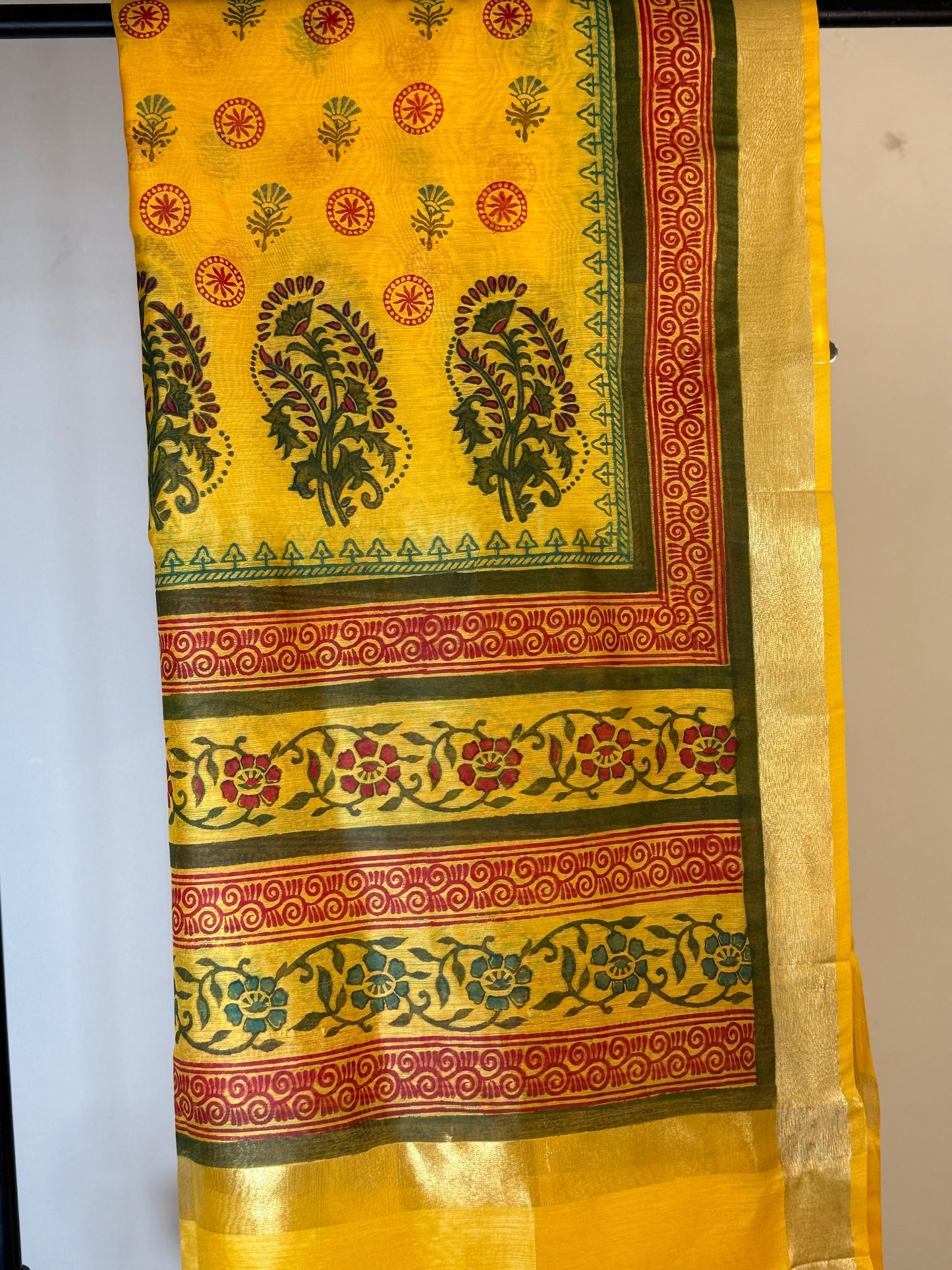 Vibha – Bright Yellow Chanderi Silk Dupatta