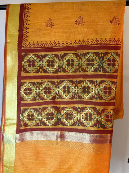 Sunehri – Golden Orange Chanderi Silk Dupatta