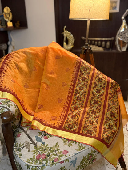 Sunehri – Golden Orange Chanderi Silk Dupatta