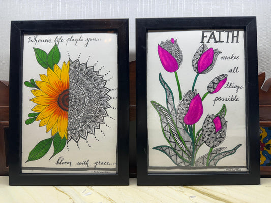 Petal Power – Set of 2 Mandala-Inspired Motivational Frames