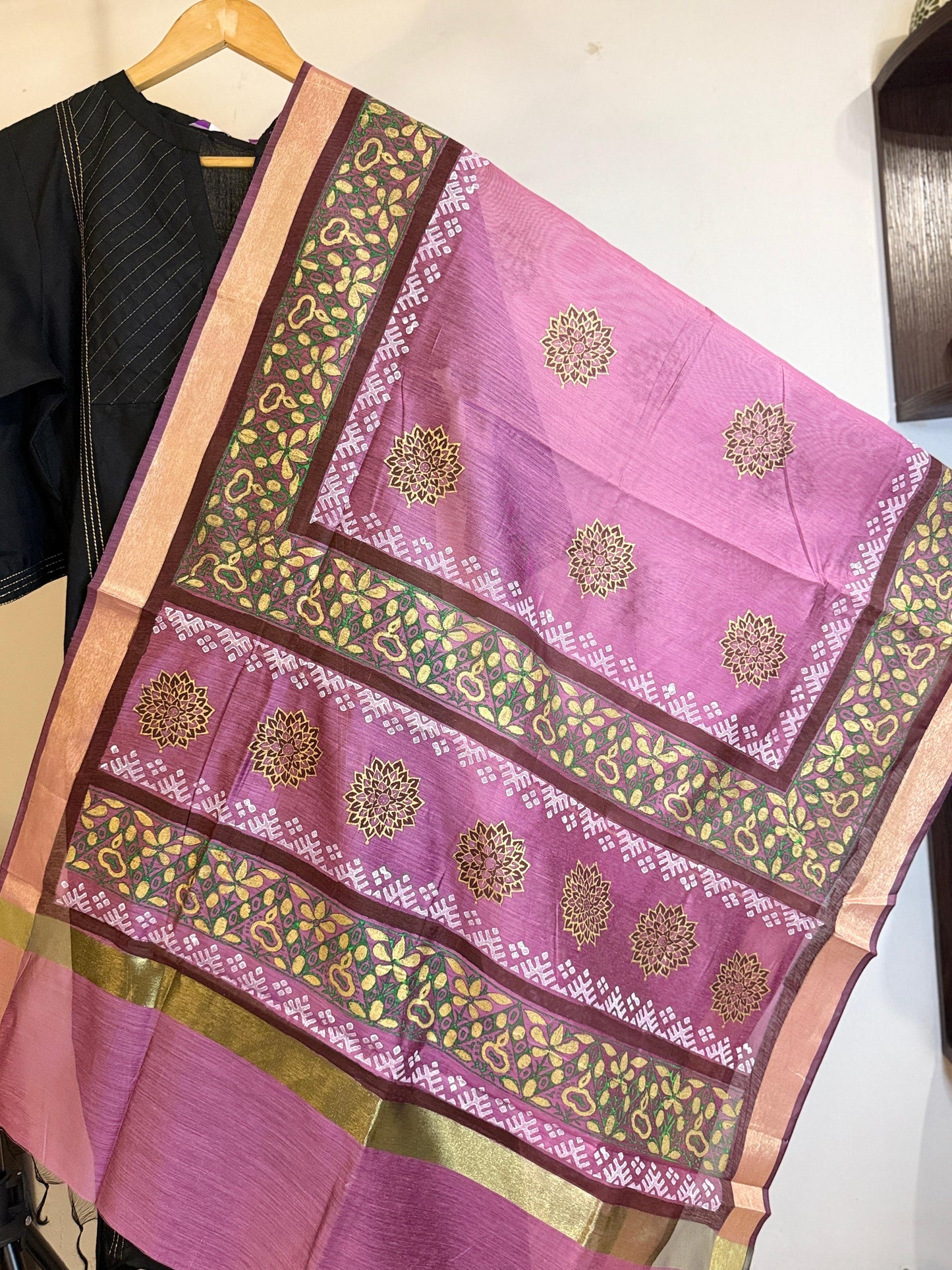 Lavanya– Mauve Chanderi Silk Dupatta