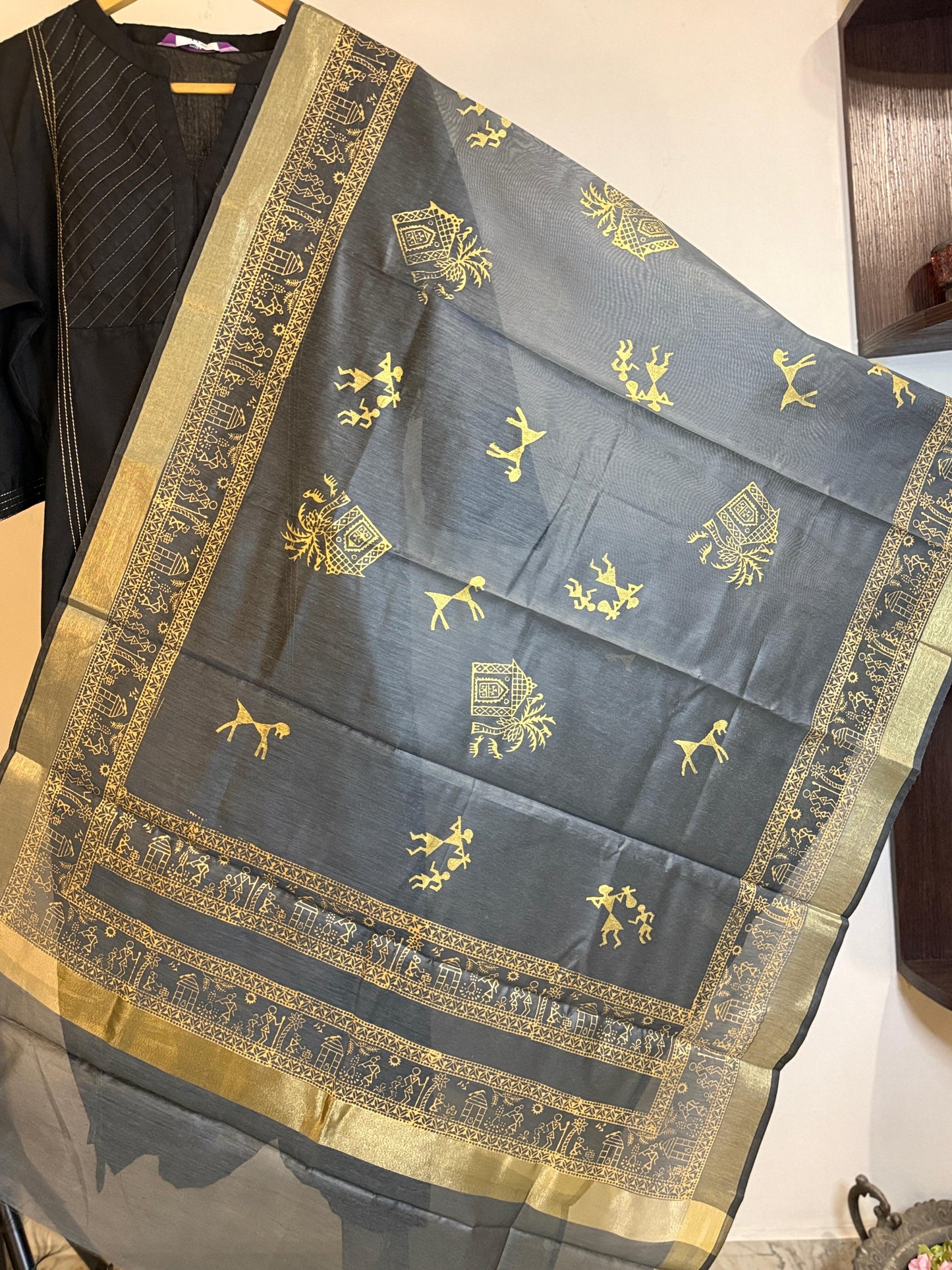 Shobhita – Grey Chanderi Silk Dupatta