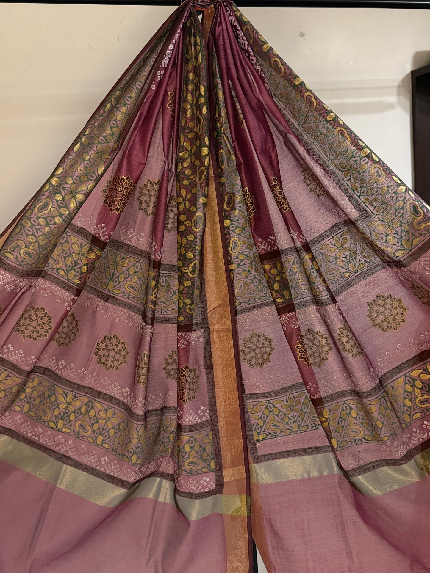 Lavanya– Mauve Chanderi Silk Dupatta