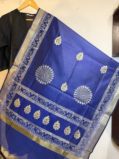 Neelambari – Royal Blue Chanderi Silk Dupatta