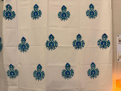 Morni – Set of 2 Hand Block Print Cotton Window Curtains