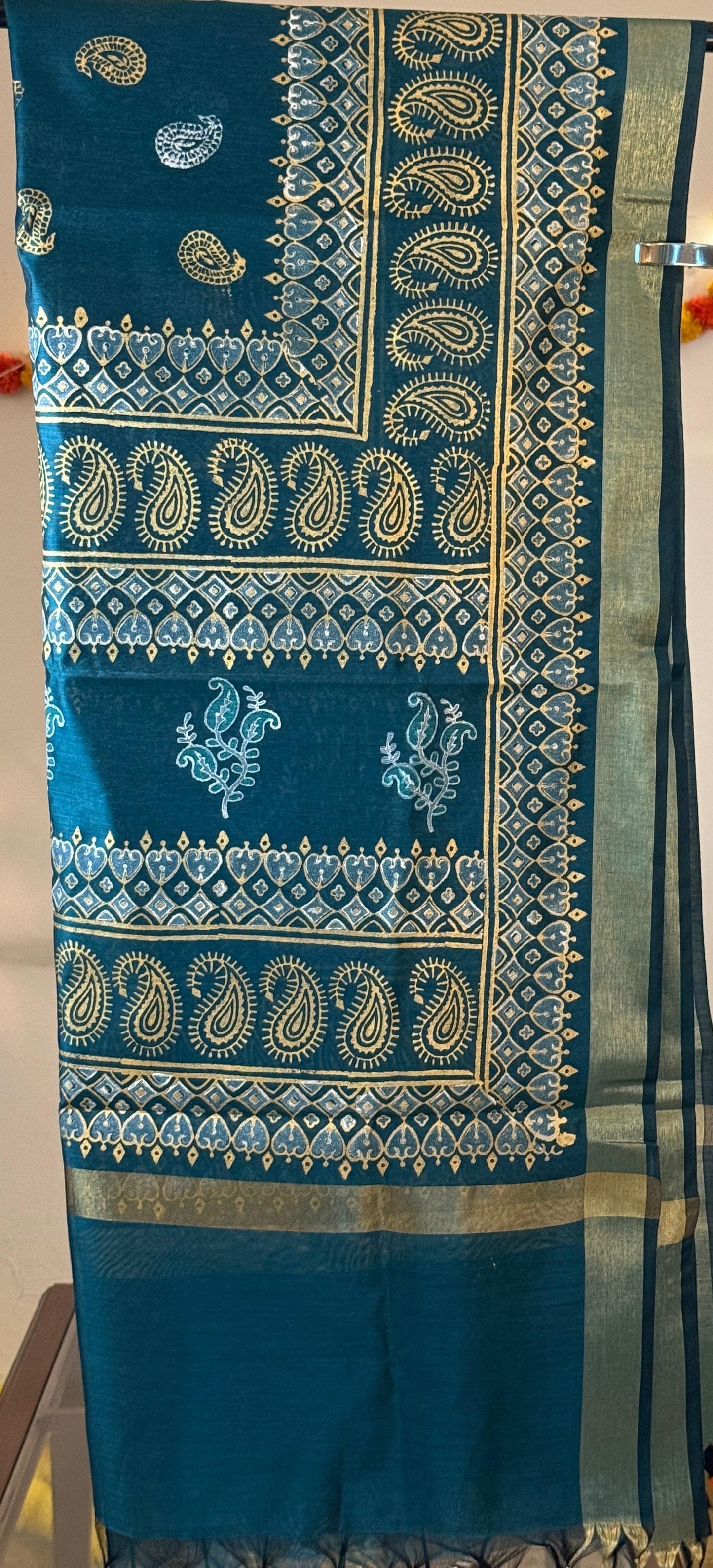 Panna – Bottle Green Chanderi Silk Dupatta
