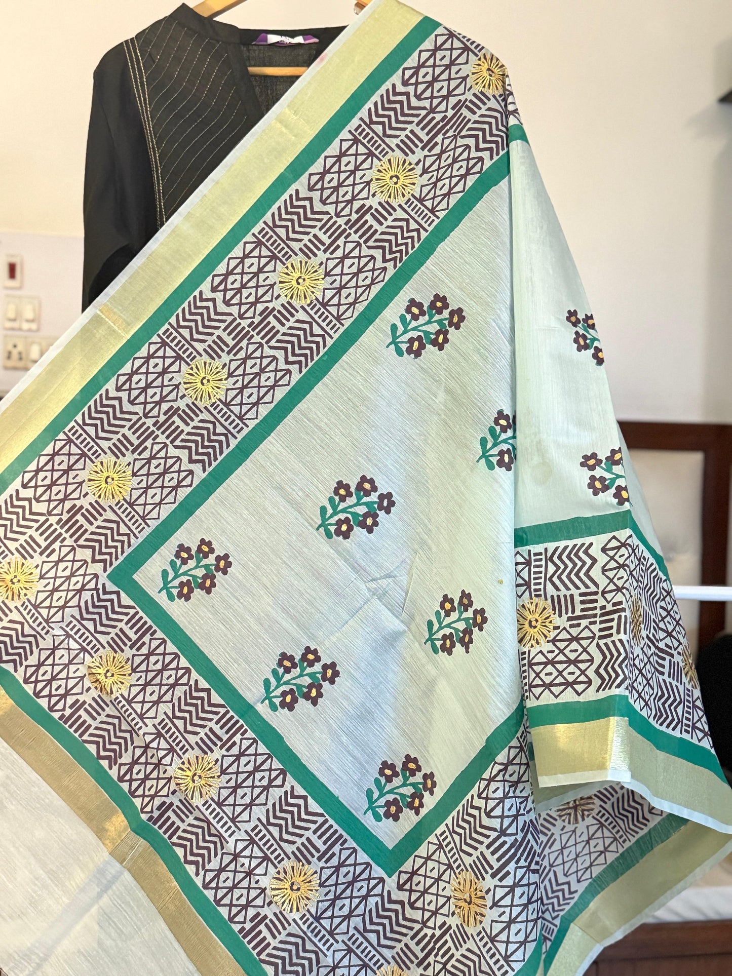 Indriya – Cool Sea Green Chanderi Silk Dupatta