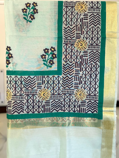 Indriya – Cool Sea Green Chanderi Silk Dupatta