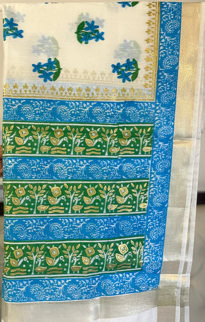 Hansphool – White Chanderi Silk Dupatta