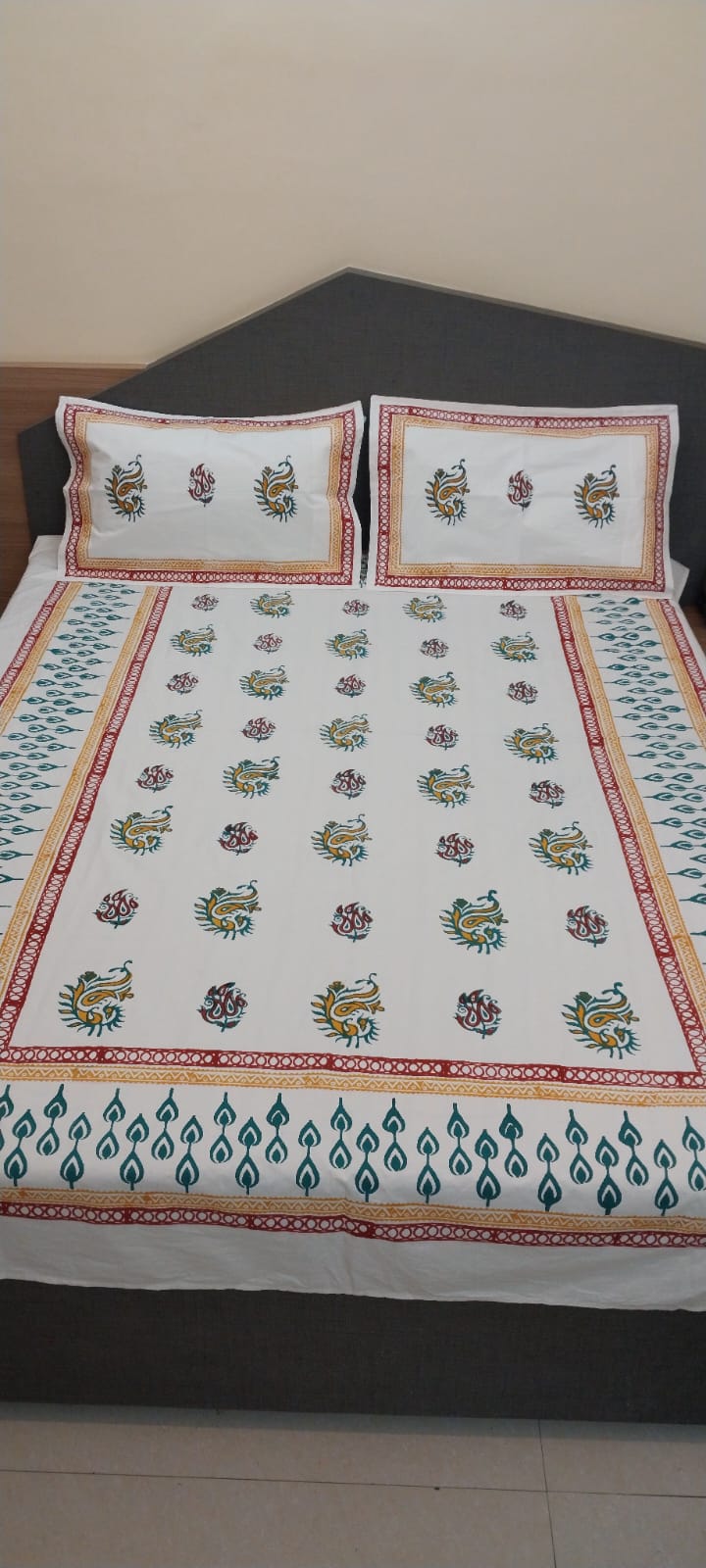 Leela – Hand Block Printed Diwan Bedsheet Set