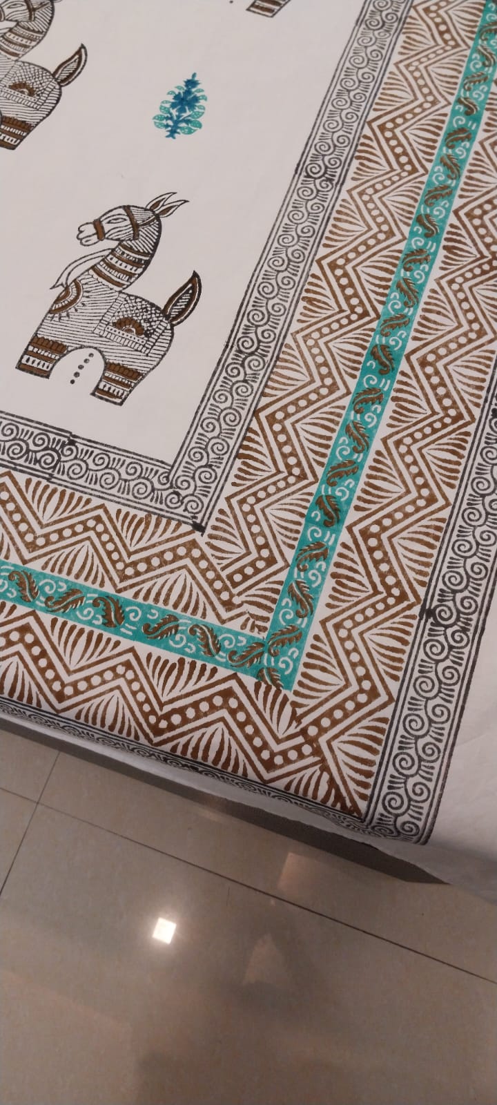 Bankura Horse – Hand Block Printed Diwan Bedsheet Set