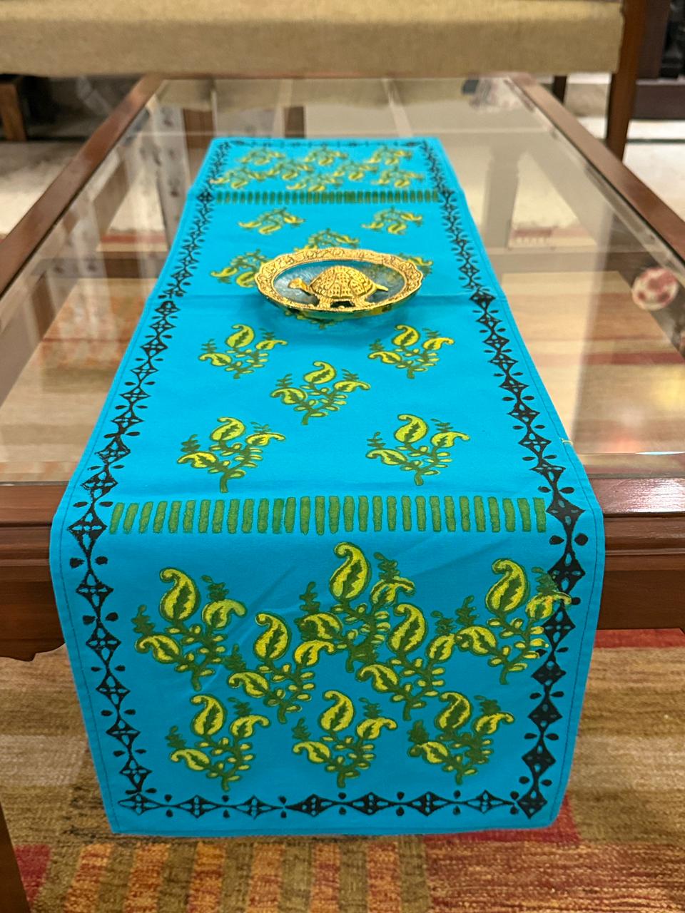 Noor – Hand Block Printed Multipurpose Blue Cotton Runner