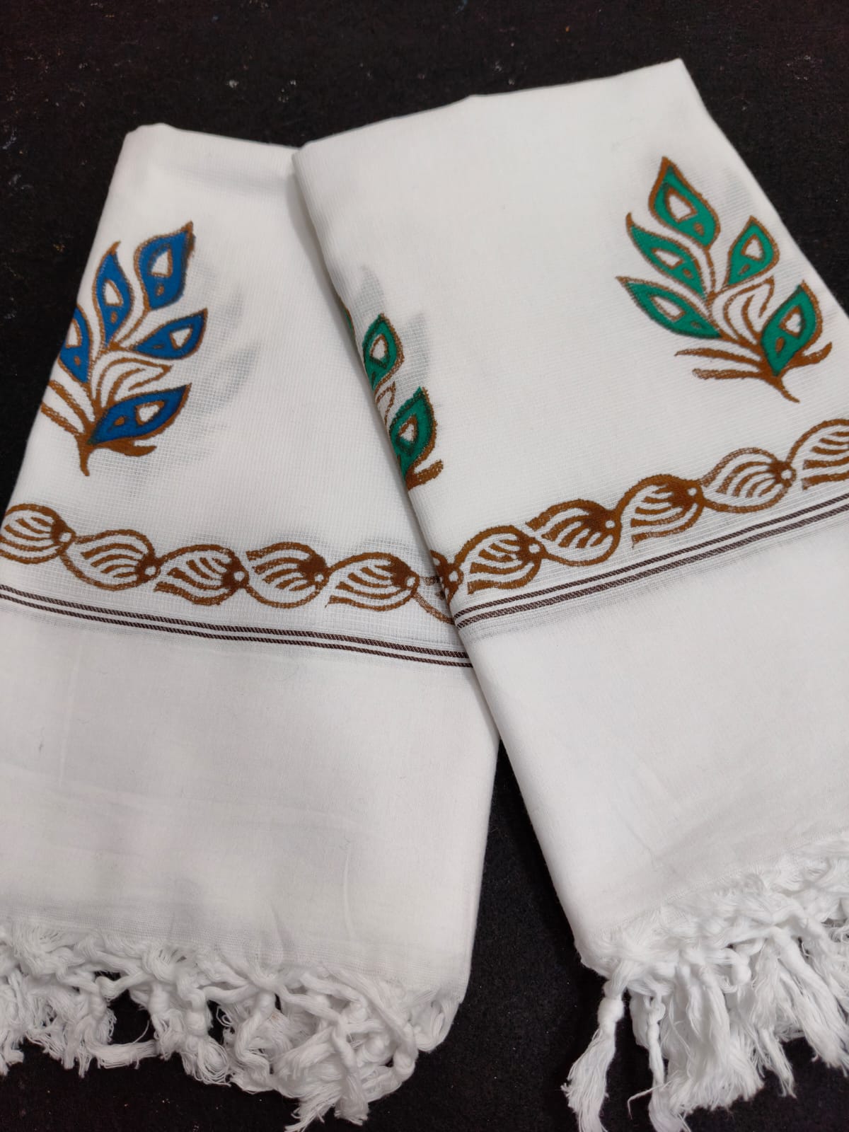 Varak - Hand Block Printed Cotton Towels (Set of 2)