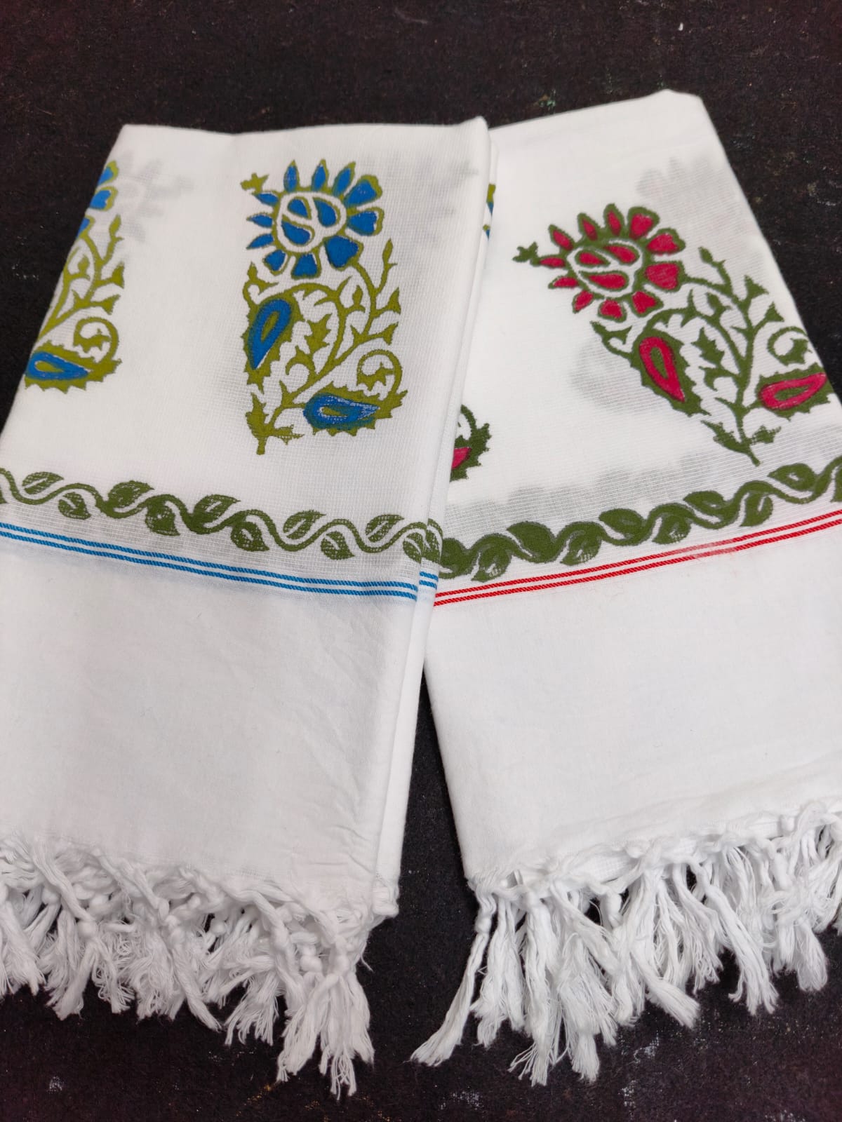 Suman - Hand Block Printed Cotton Towels (Set of 2)