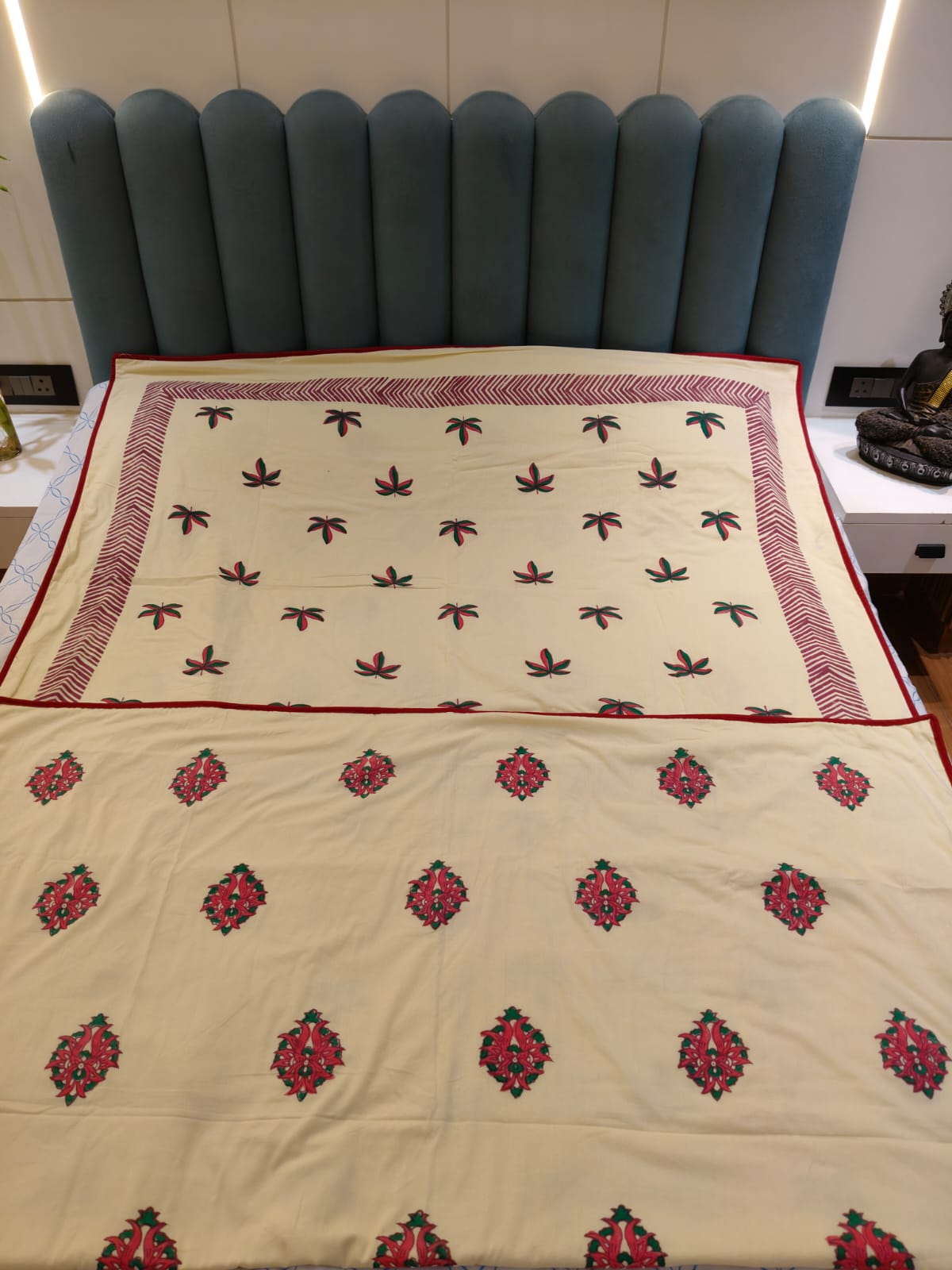 Floral Dreams - Reversible Hand Block Printed Dohar