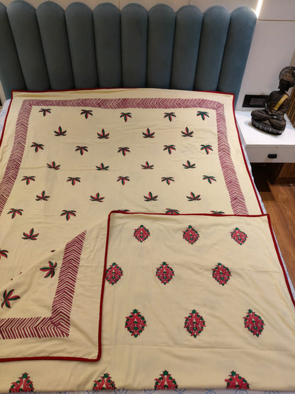 Floral Dreams - Reversible Hand Block Printed Dohar