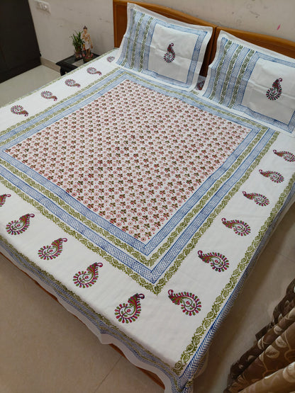 Chitrani – Hand Block Printed Double Bedsheet Set