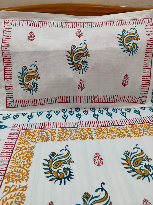 Leela – Hand Block Printed Double Bedsheet Set