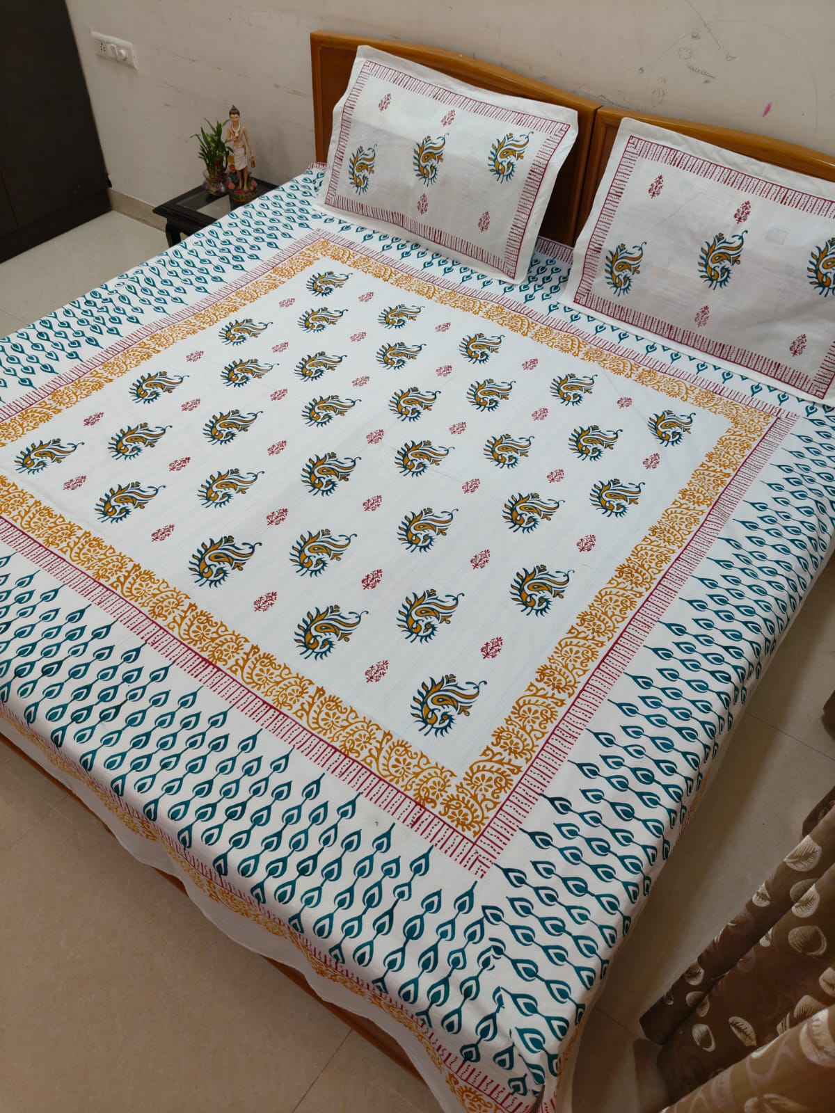 Leela – Hand Block Printed Double Bedsheet Set