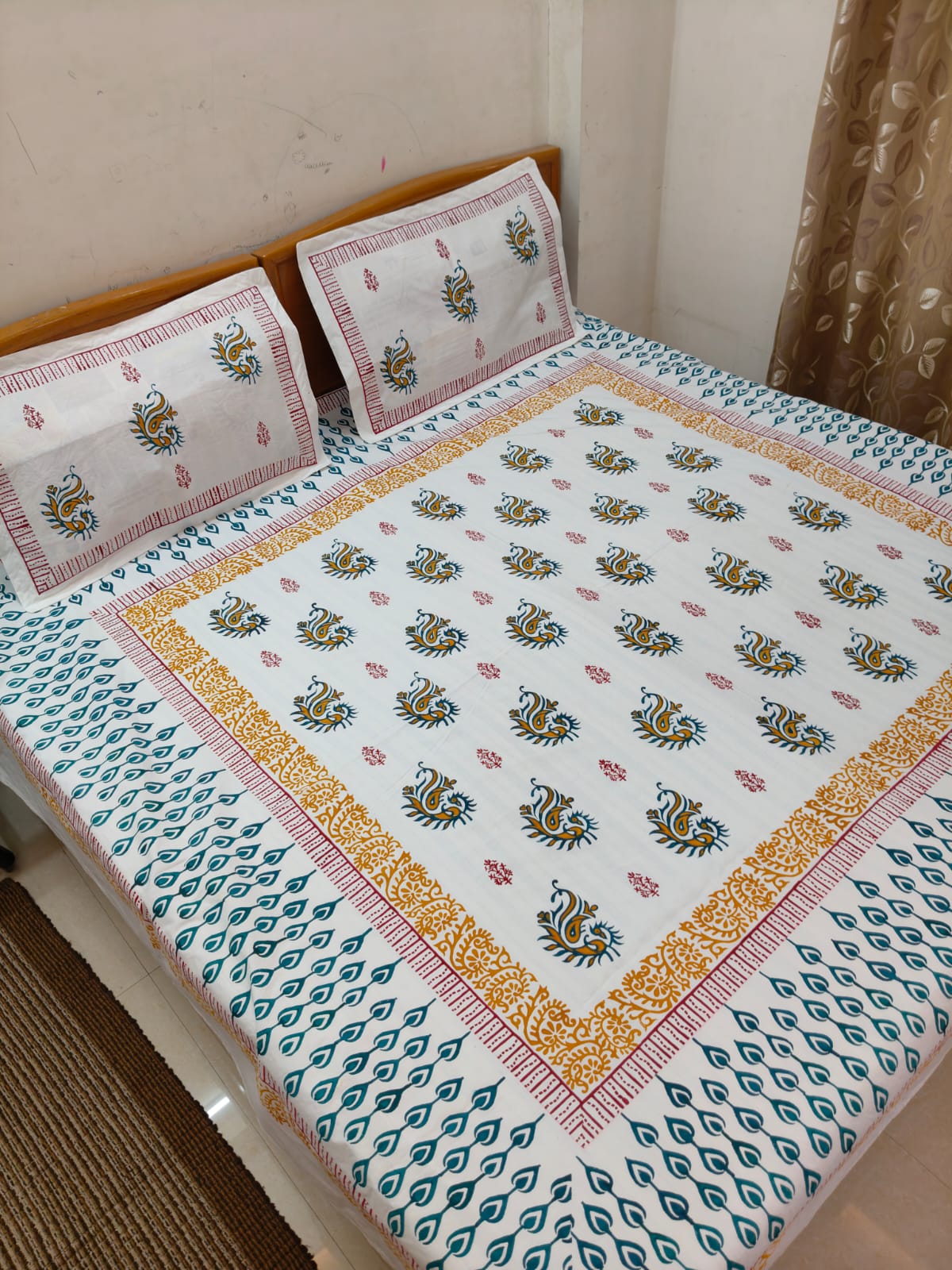 Leela – Hand Block Printed Double Bedsheet Set