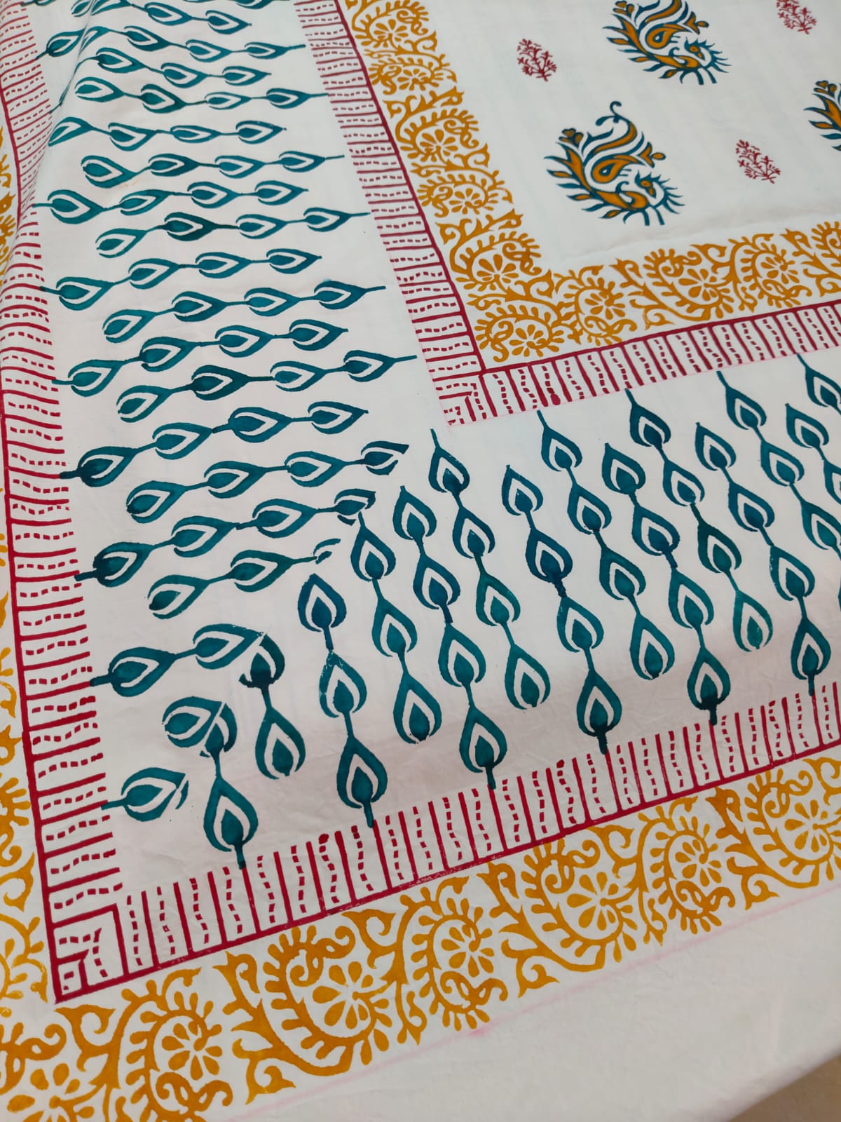 Leela – Hand Block Printed Double Bedsheet Set