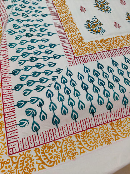 Leela – Hand Block Printed Double Bedsheet Set