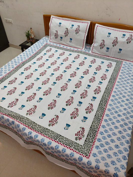 Sheetal – Hand Block Printed Double Bedsheet Set