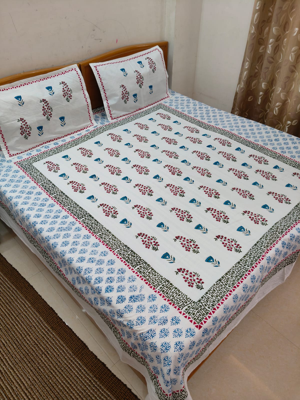 Sheetal – Hand Block Printed Double Bedsheet Set