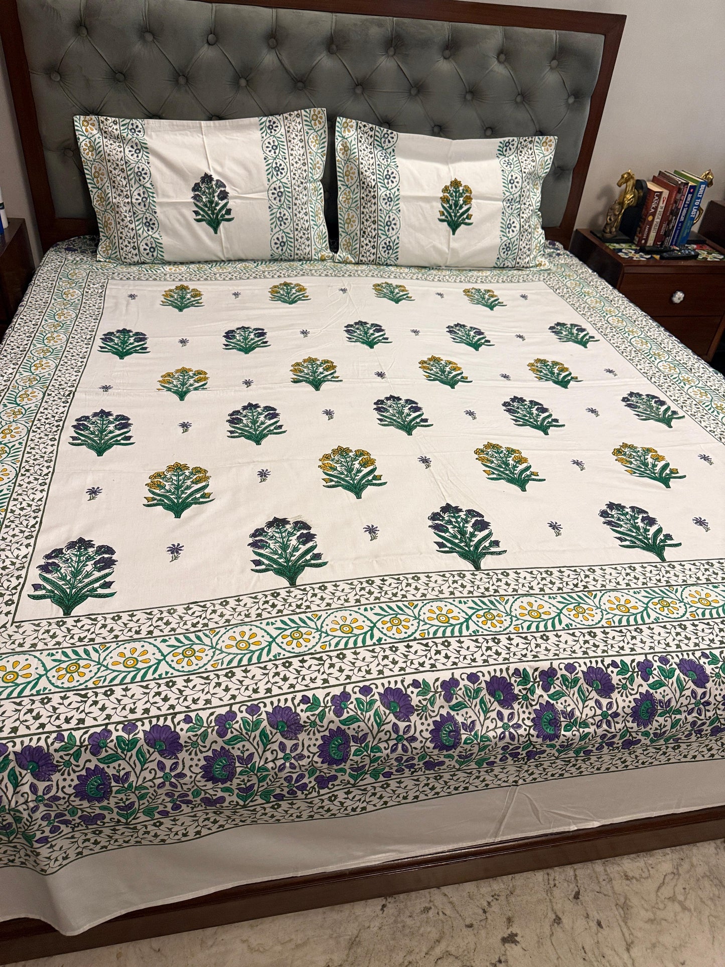Bagh-e-Bahar – Hand Block Printed Double Bedsheet Set