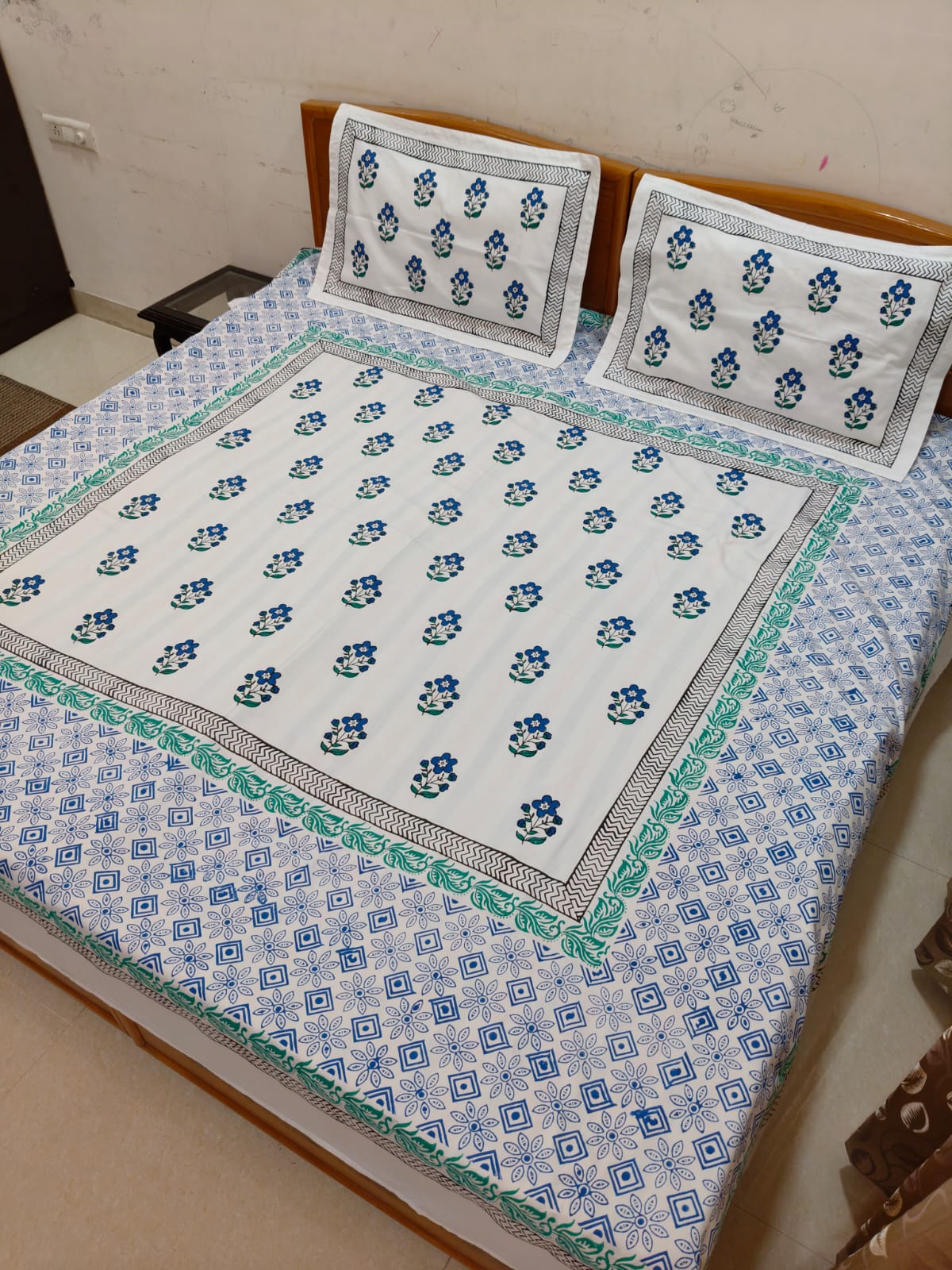 Amrapali – Hand Block Printed Double Bedsheet Set
