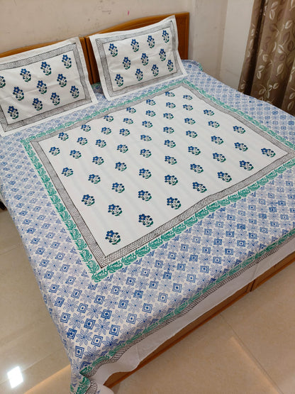 Amrapali – Hand Block Printed Double Bedsheet Set