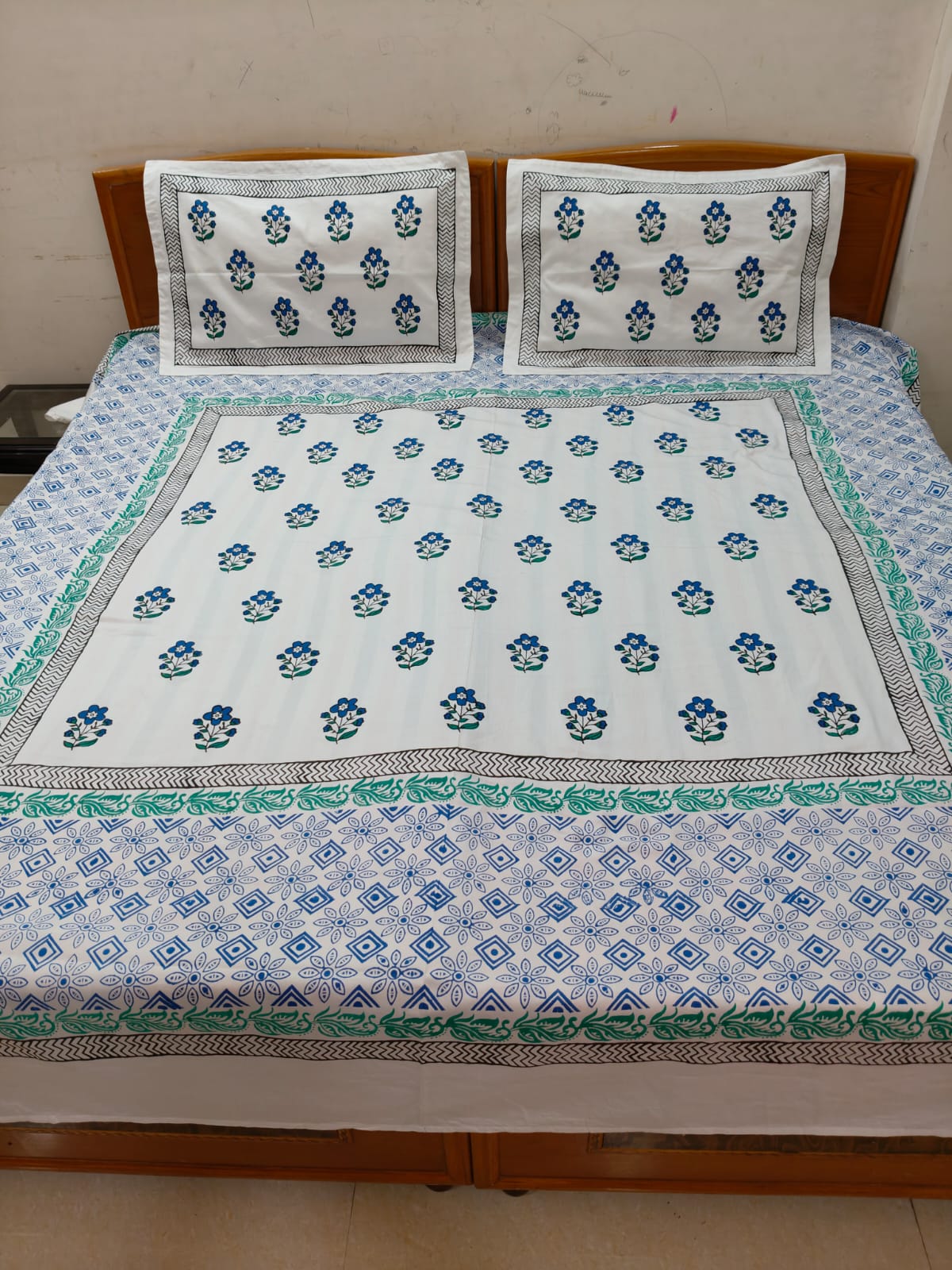 Amrapali – Hand Block Printed Double Bedsheet Set