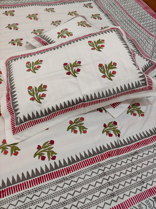 Bliss – Hand Block Printed Double Bedsheet Set