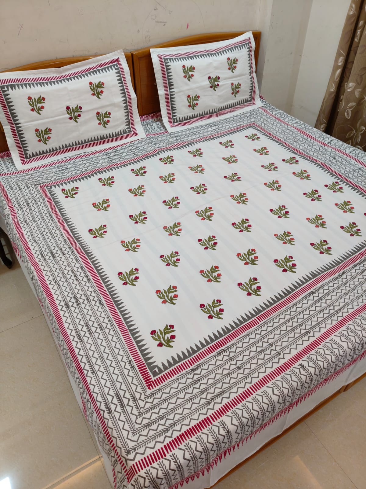 Bliss – Hand Block Printed Double Bedsheet Set