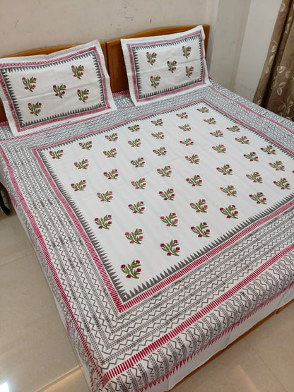Bliss – Hand Block Printed Double Bedsheet Set