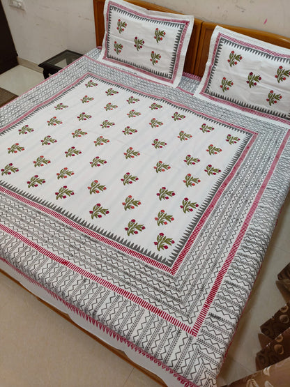 Bliss – Hand Block Printed Double Bedsheet Set