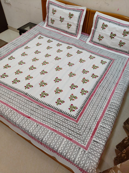 Bliss – Hand Block Printed Double Bedsheet Set