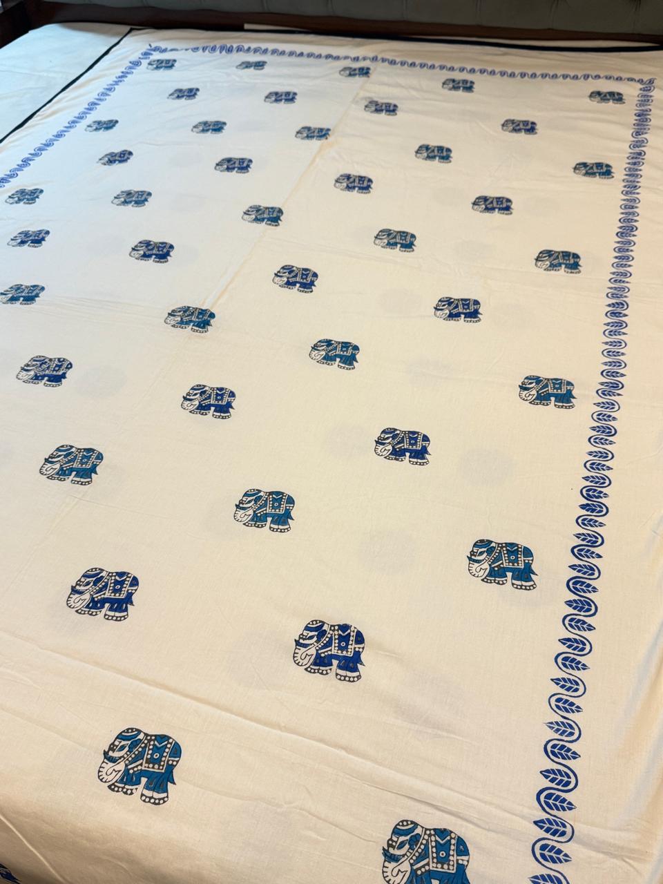 Elephant Dreams - Reversible Hand Block Printed Dohar