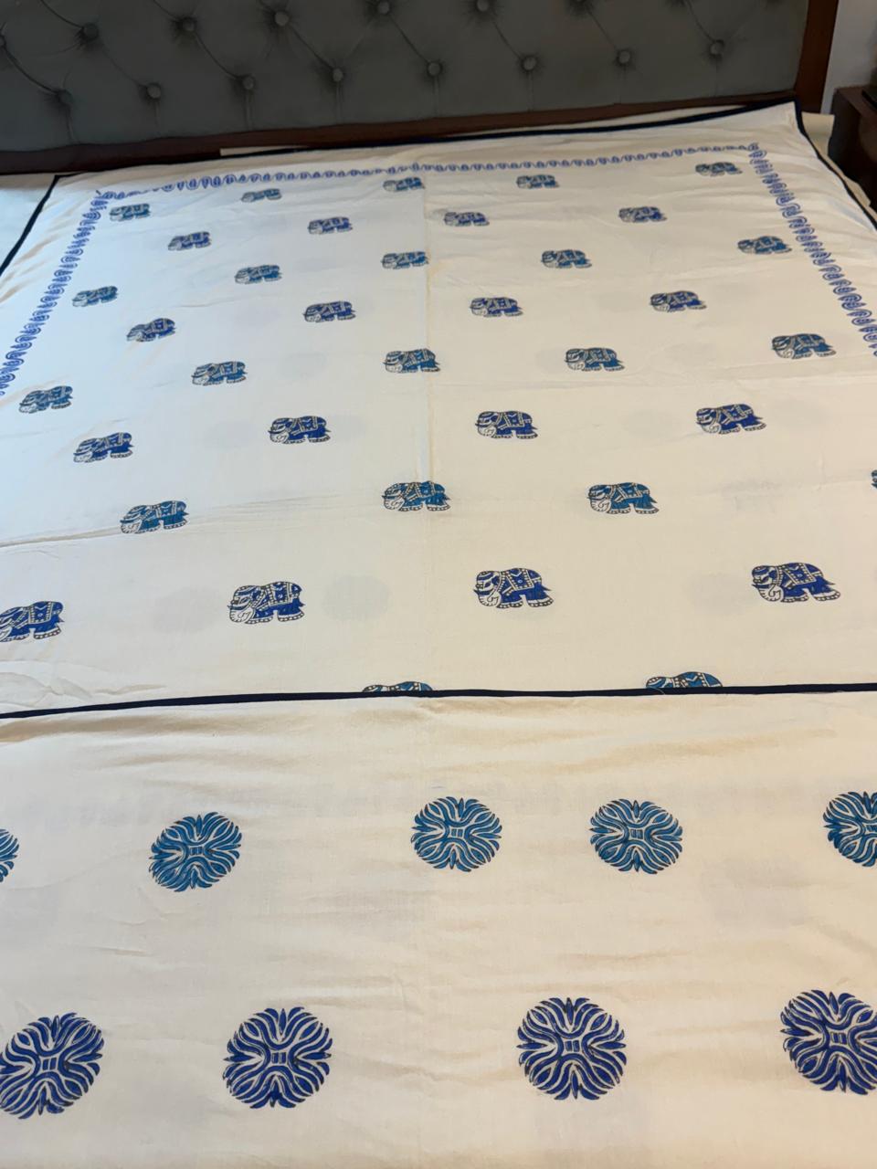 Elephant Dreams - Reversible Hand Block Printed Dohar