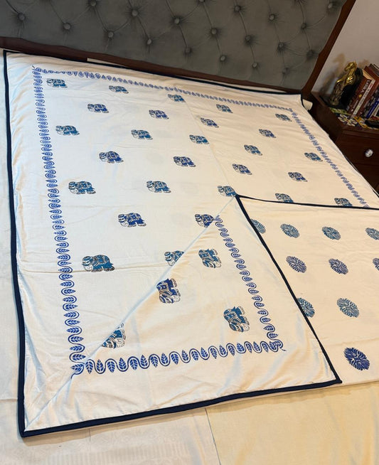 Elephant Dreams - Reversible Hand Block Printed Dohar