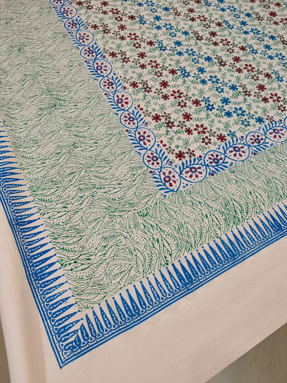 Floral Charm – Hand Block Printed Single Bedsheet Set (Large)
