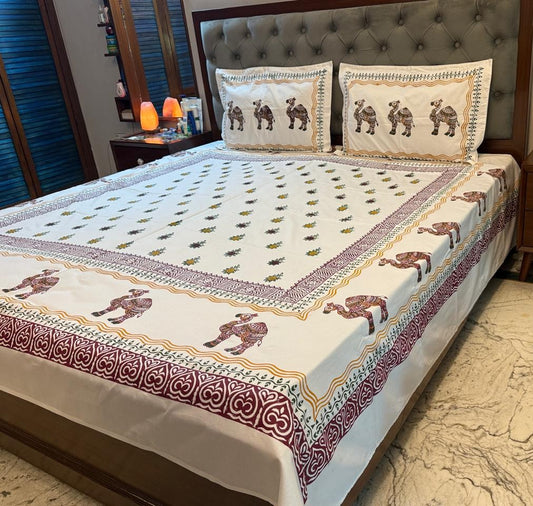 Padharo Sa – Hand Block Printed Double Bedsheet Set