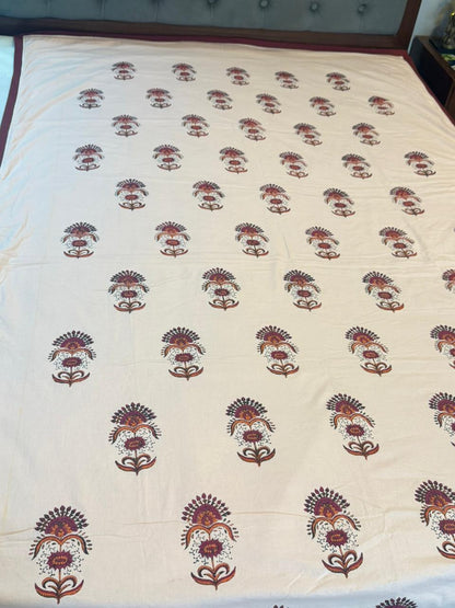 Warm Dreams - Light Pink Reversible Hand Block Printed Dohar