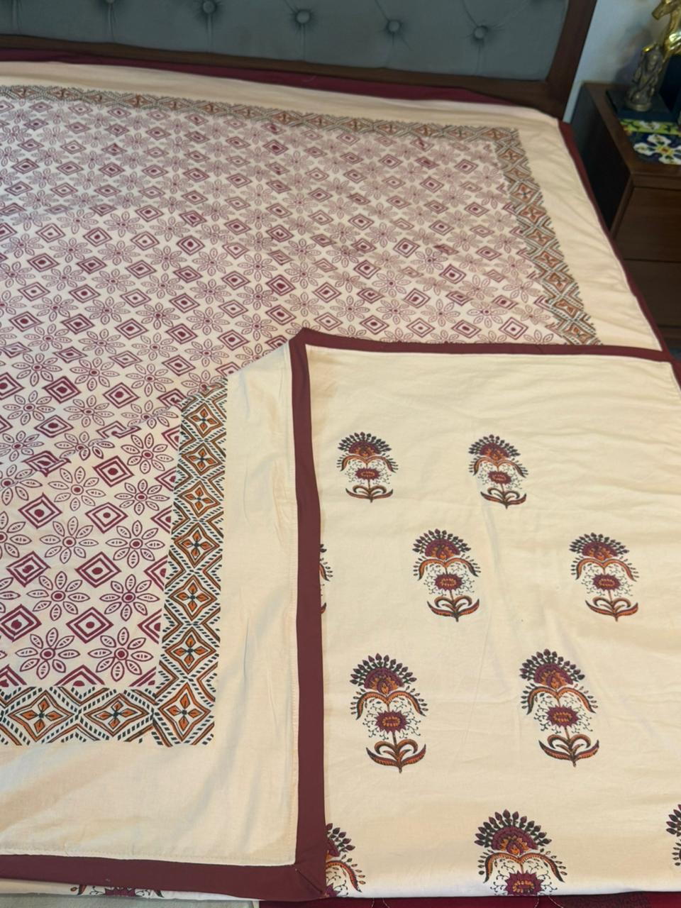 Warm Dreams - Light Pink Reversible Hand Block Printed Dohar