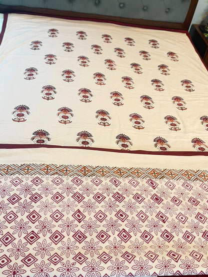 Warm Dreams - Light Pink Reversible Hand Block Printed Dohar