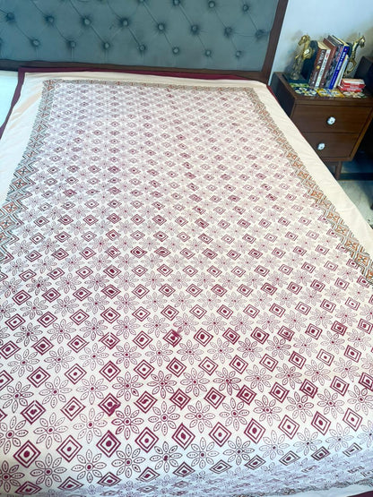Warm Dreams - Light Pink Reversible Hand Block Printed Dohar