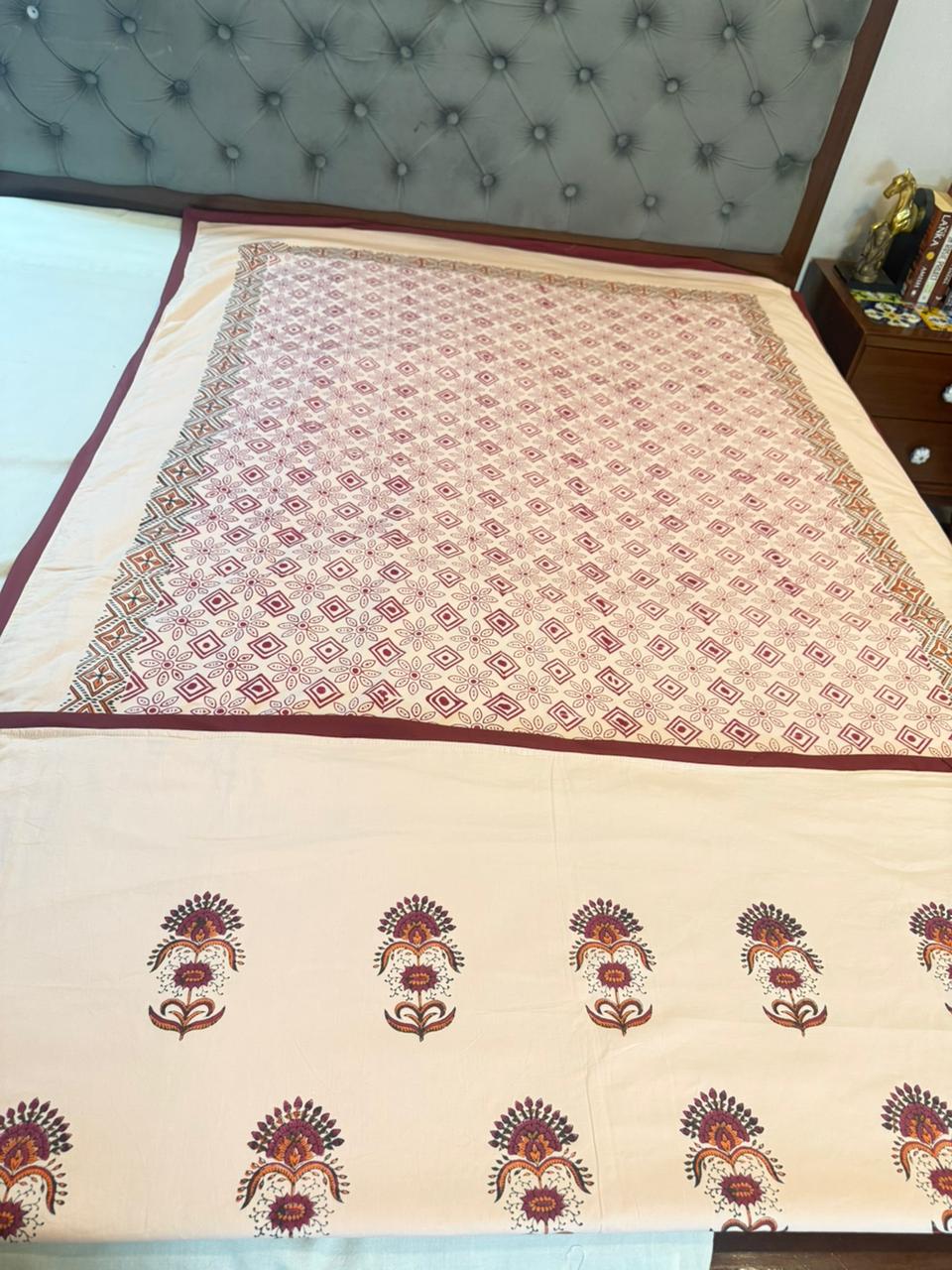 Warm Dreams - Light Pink Reversible Hand Block Printed Dohar