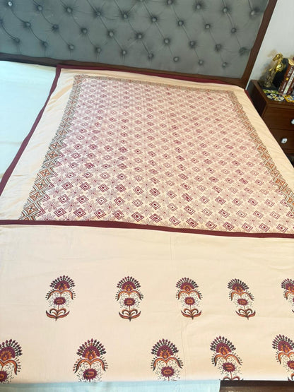 Warm Dreams - Light Pink Reversible Hand Block Printed Dohar