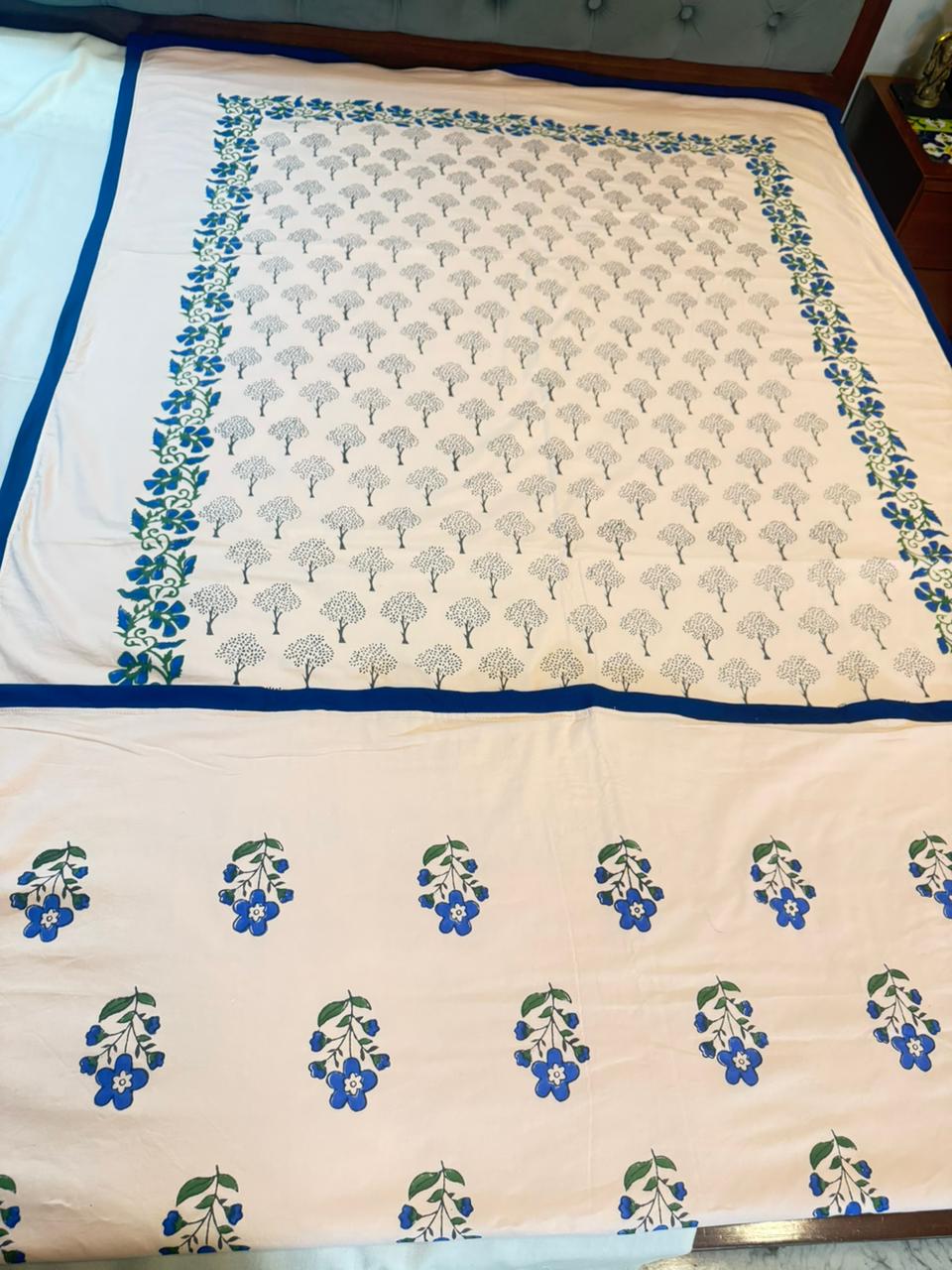 Tranquil Dreams - Light Pink Reversible Hand Block Printed Dohar